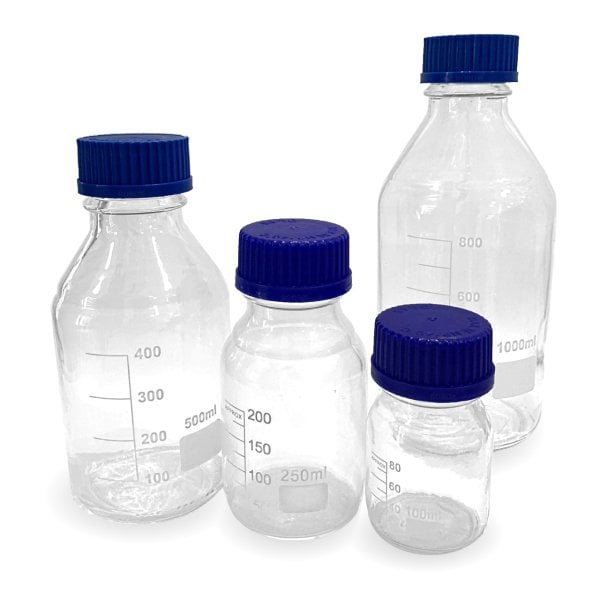 Borox Cam Şişe 250 ml - Vida Kapaklı Boş Numune Şişesi - Otoklav Şişe