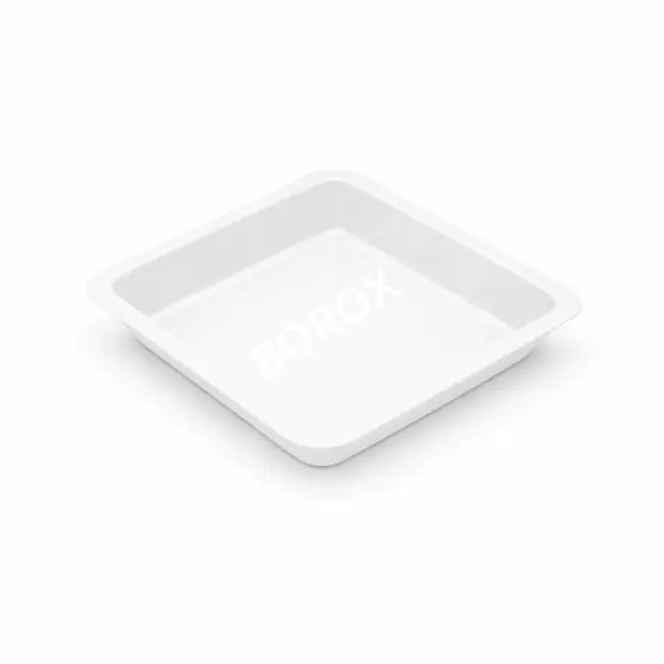 Borox PS Tartım Kabı - Plastik Kare Form 250ml - 500adet/paket - Beyaz Renk