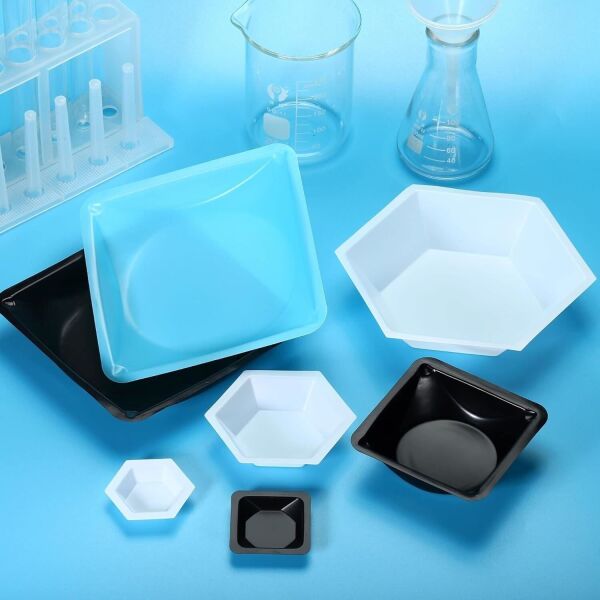 Borox PS Tartım Kabı - Plastik Kare Form 100ml - 500adet/paket - Beyaz Renk
