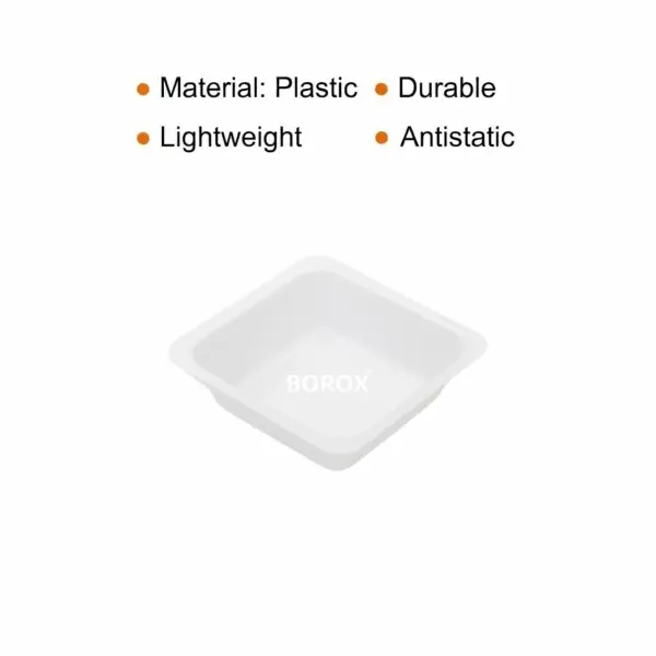 Borox PS Tartım Kabı - Plastik Kare Form 100ml - 500adet/paket - Beyaz Renk