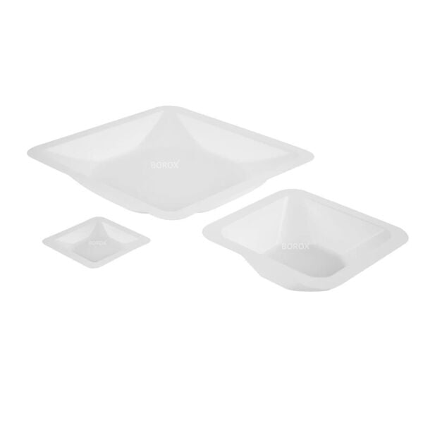 Borox PS Tartım Kabı - Plastik Kare Form 100ml - 500adet/paket - Beyaz Renk