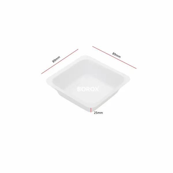 Borox PS Tartım Kabı - Plastik Kare Form 100ml - 500adet/paket - Beyaz Renk