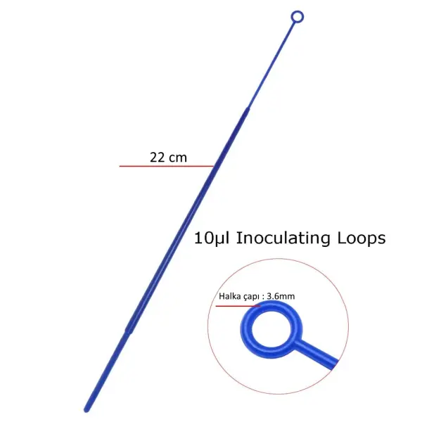 Borox Öze Ucu 10 uL - Steril - Halka Uçlu - Inoculation Loop 10 Adet