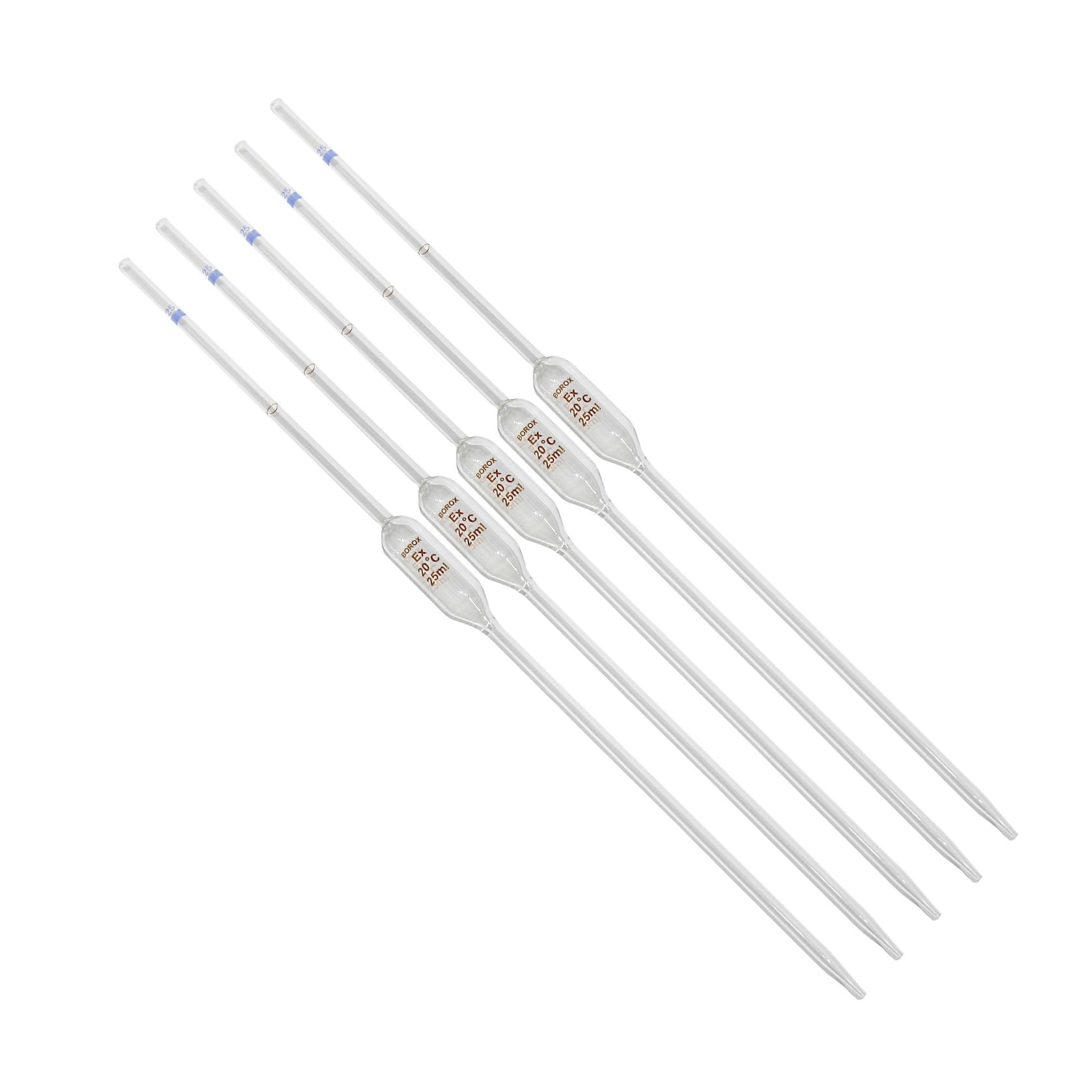 Borox Cam Bullu Pipet 25 ml - 5adet-paket - Volumetrik Pipet