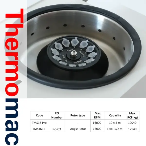 Thermomac TMS16 Pro 12x1.5/2ml Tüpler İçin - Masaüstü Mikro Santrifüj Cihazı 16000rpm