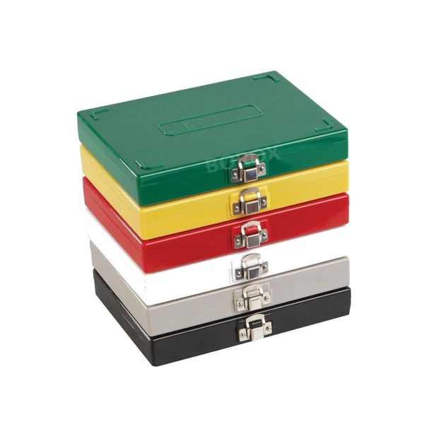 Borox Mikroskop Slide Saklama Kutusu - Mantar Tabanlı 100lü Slayt Kabı - Metal Kilitli - Mavi - 10 Adet Toptan