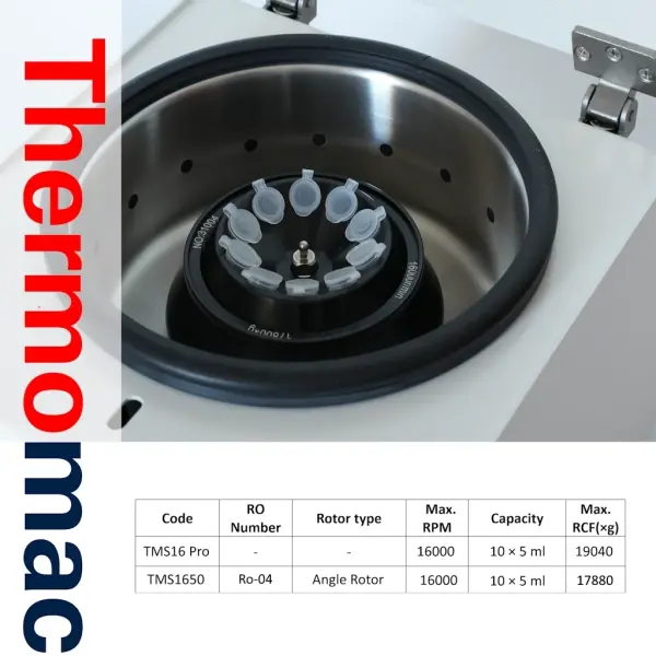 Thermomac TMS16 Pro 10x5ml Tüpler İçin - Masaüstü Mikro Santrifüj Cihazı 16000rpm