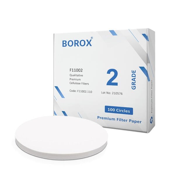 Borox Laboratuvar Filtre Kağıdı 110 mm Kalitatif - Orta Hız - Grade 2
