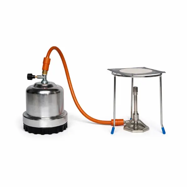 Borox Krom Ocaklı Bunzen Beki Seti - Sac Ayak + Amyant Tel - Laboratuvar Brülör Seti