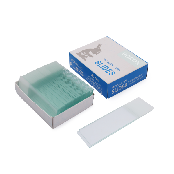 Borox Lam - Tek Yüzey 1/3 Beyaz Rodajlı Mikroskop Lamı 50li - 10 Paket Toptan