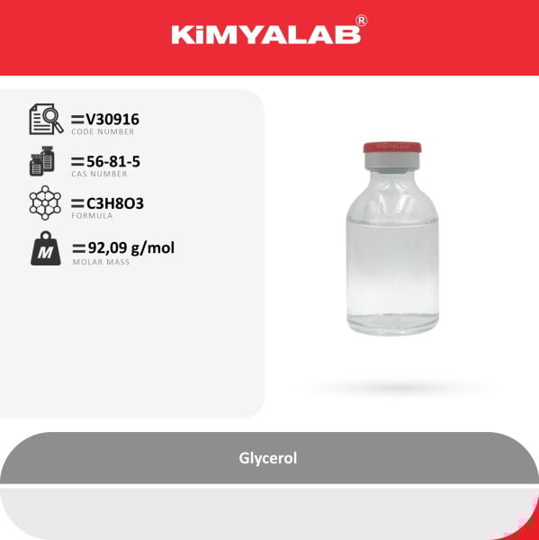 Kimyalab Gliserin 1 L - Bitkisel Gliserin Farma Kalite - Glycerol %99,9 Vegetable Based
