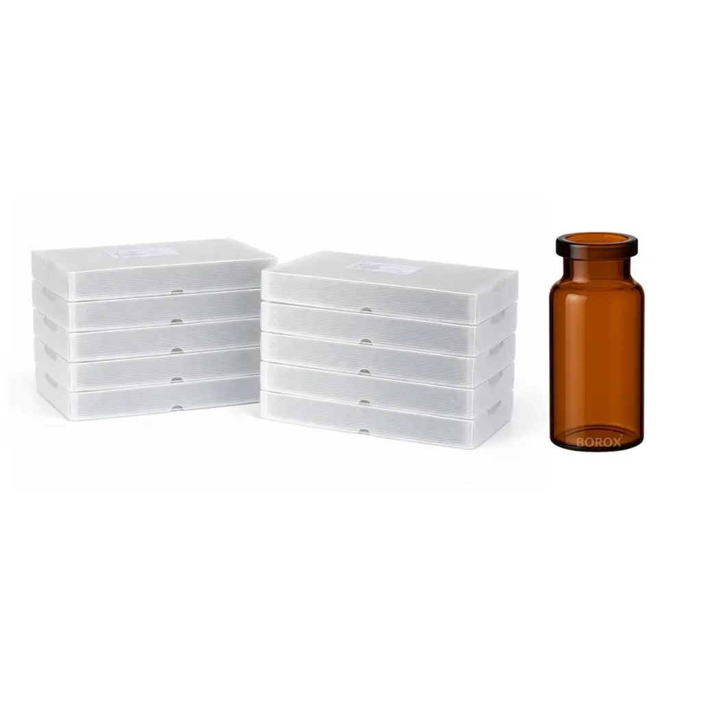 Borox Amber Cam Şişe 10ml - Crimp Vial ND20 - Dibi Düz - 1000 Adet Toptan