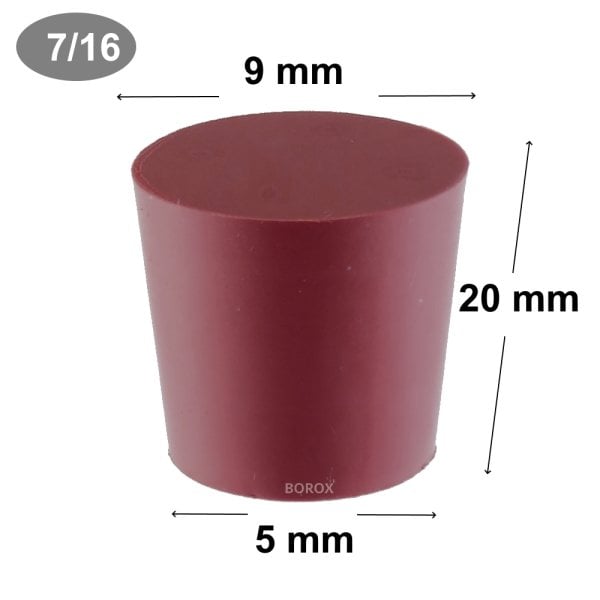 Borox Kauçuk Tıpa 5x9x20mm - Sızdırmaz Kapak NS 7/16 - 1Adet