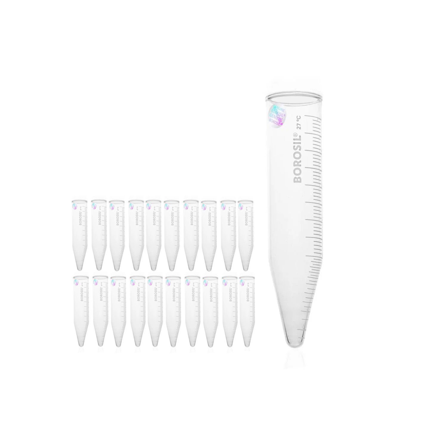 Borosil Cam Falkon Santrifüj Test Tüpü 50 ml Dereceli 20 Adet - Toptan