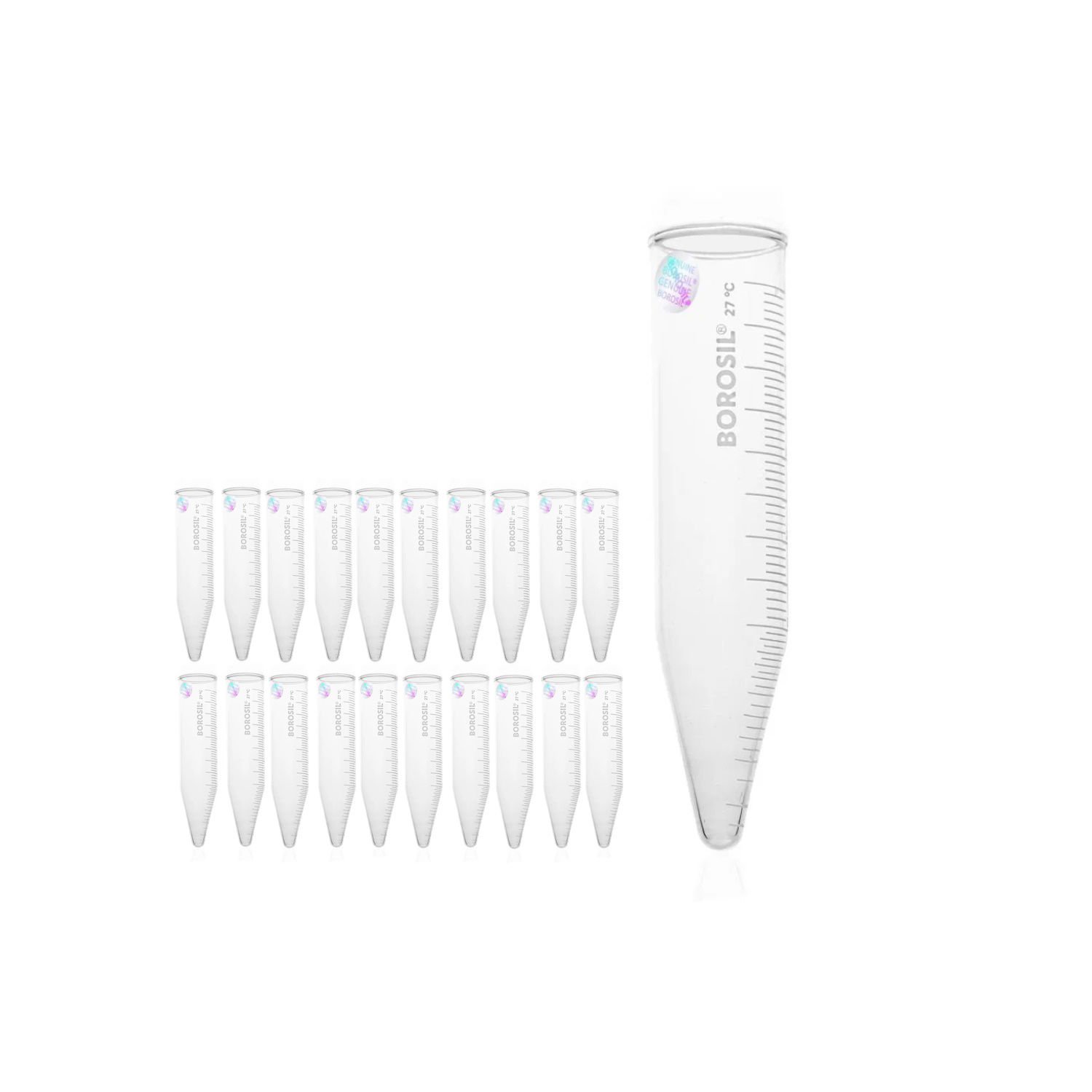 Borosil Cam Falkon Santrifüj Test Tüpü 50 ml Dereceli 20 Adet - Toptan