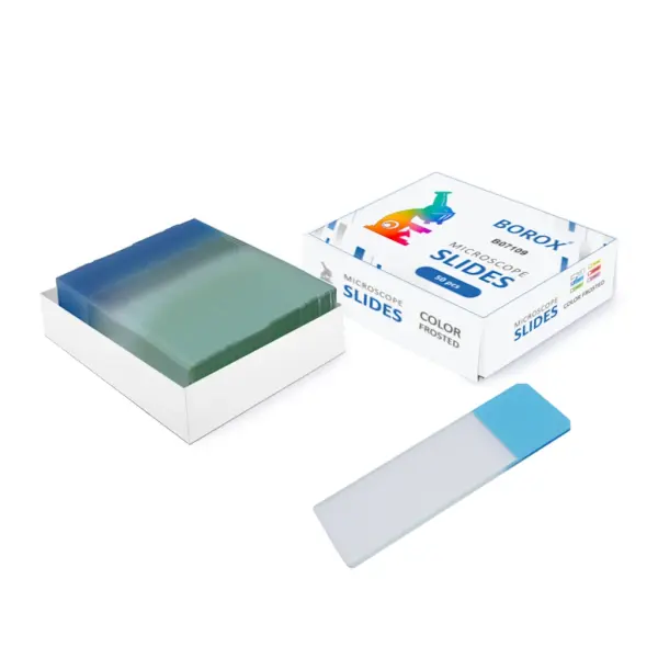 Borox Lam - Tek Yüzey 1/3 Mavi Rodajlı Mikroskop Lamı 50li - 10 Paket Toptan