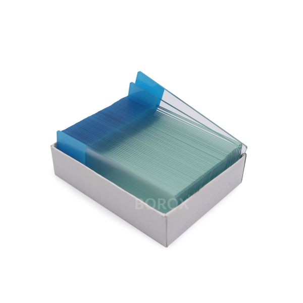 Borox Lam - Tek Yüzey 1/3 Mavi Rodajlı Mikroskop Lamı 50li - 10 Paket Toptan