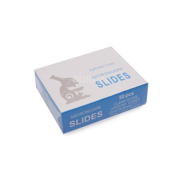 Borox Lam - Tek Yüzey 1/3 Mavi Rodajlı Mikroskop Lamı 50li - 10 Paket Toptan