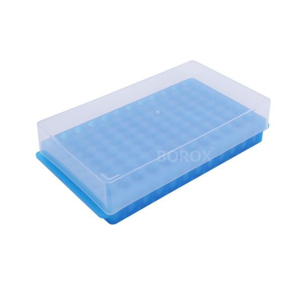 PCR Tüp Standı 0.2-0.5-1.5-2 ml İçin 96 Delikli Çift Taraflı - Kapaklı - Eppendorf Tüp Standı