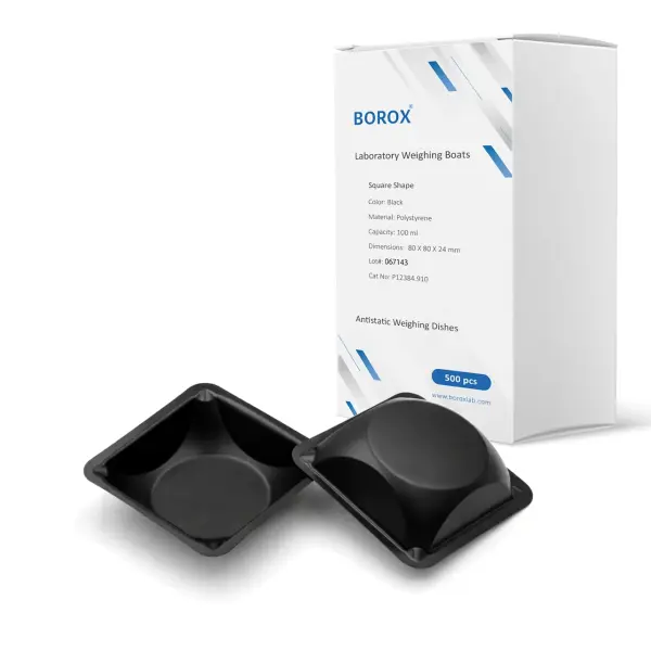 Borox PS Tartım Kabı - Plastik Kare Form 100ml - 500adet/paket - Siyah Renk