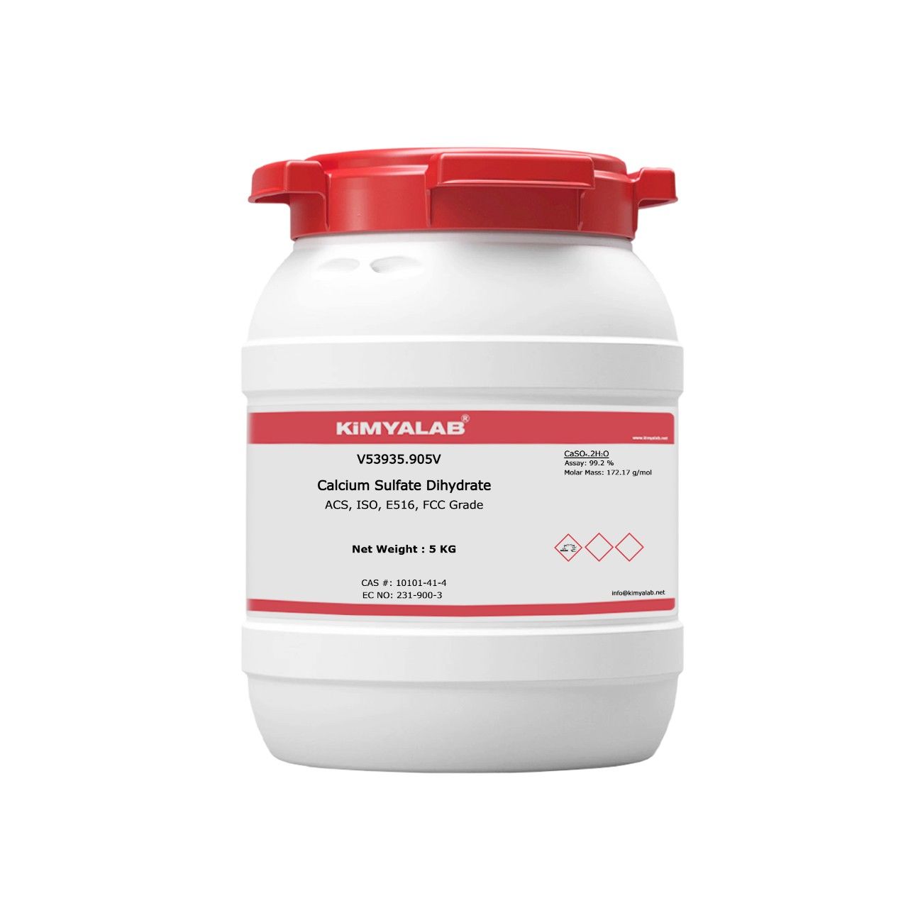 Kimyalab Kalsiyum Sülfat - Calcium Sulfate Dihydrate - 5 Kg-HDPE Varil