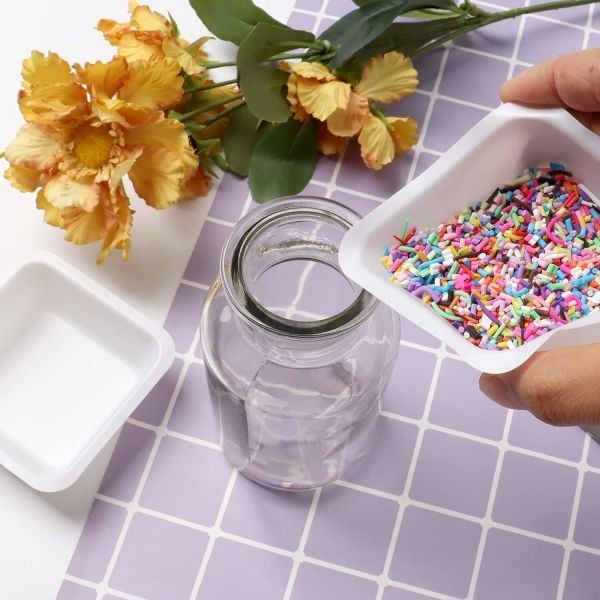 Borox PS Tartım Kabı - Plastik Elips Form 5ml - 250adet/paket - Beyaz Renk - Elipsoidal