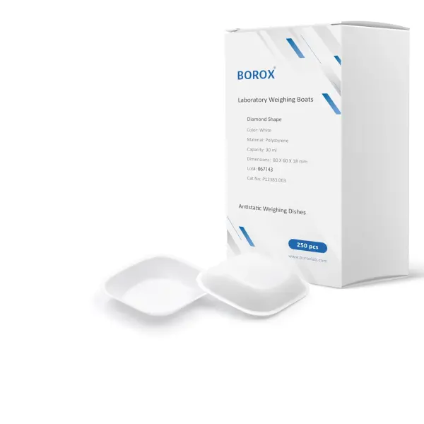 Borox PS Tartım Kabı - Plastik Elips Form 30ml - 250adet/paket - Beyaz Renk - Elipsoidal