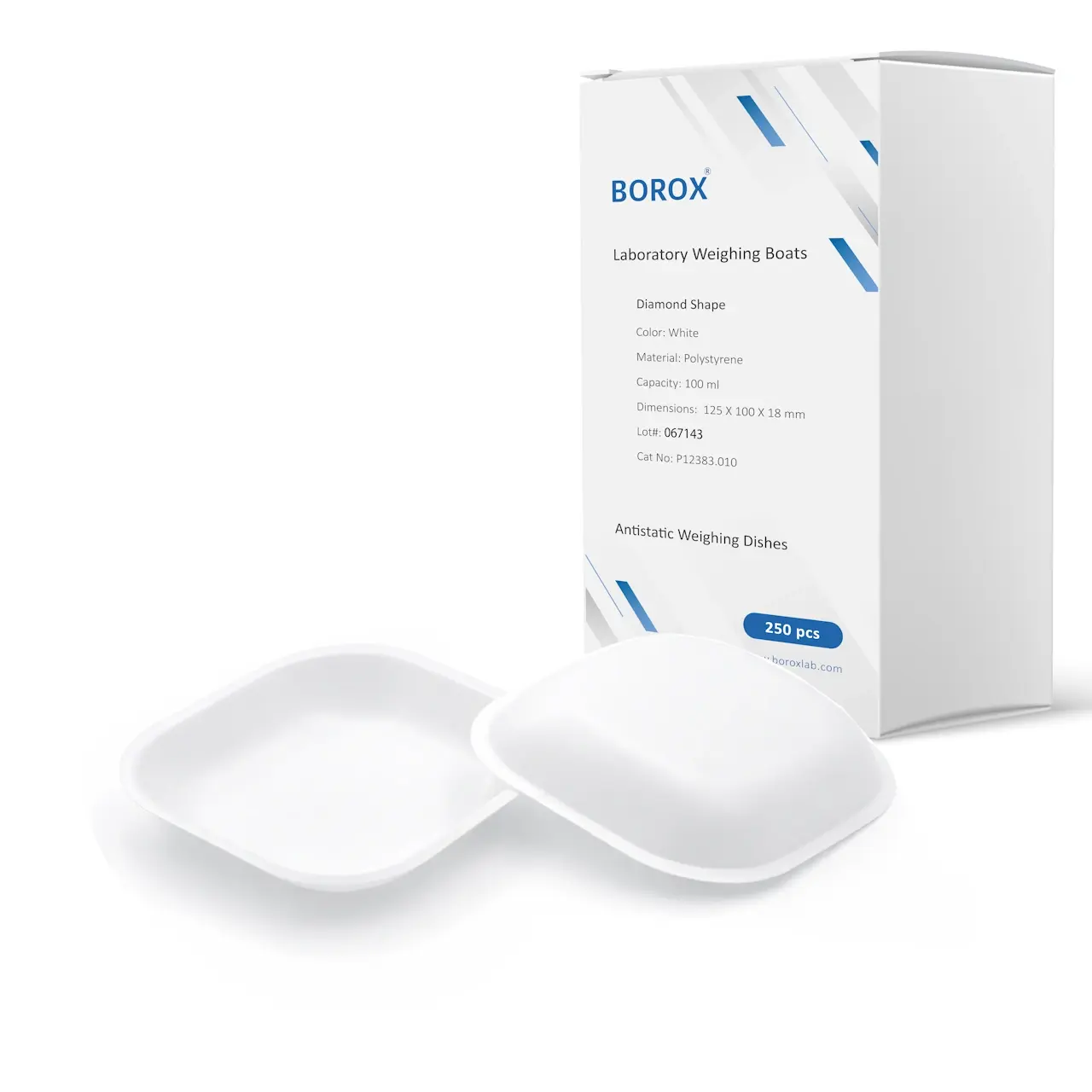Borox PS Tartım Kabı - Plastik Elips Form 100ml - 250adet/paket - Beyaz Renk - Elipsoidal