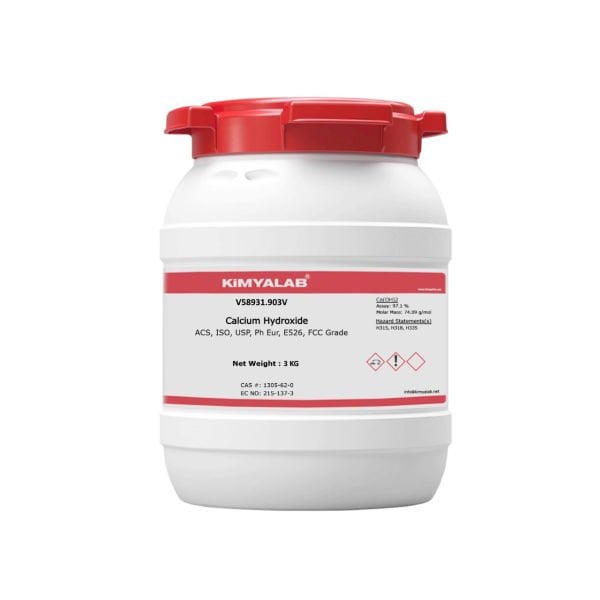 Kimyalab Kalsiyum Hidroksit - Calcium Hydroxide - 3 Kg-HDPE Varil