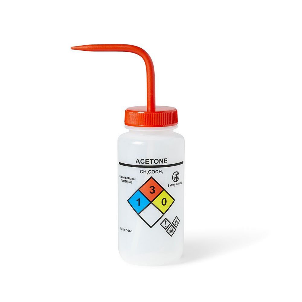 Borox Piset 500 ml - LDPE Yıkama Şişesi - Aseton Piseti - Yüzey Baskılı - Kırmızı Kapaklı - Geniş Boyunlu