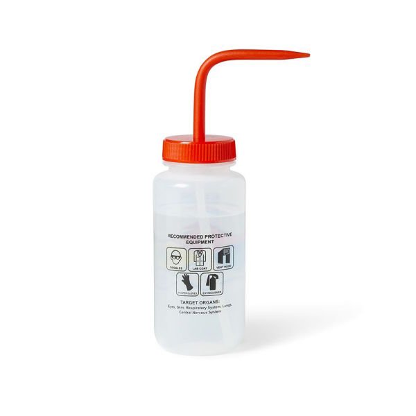 Borox Piset 500 ml - LDPE Yıkama Şişesi - Aseton Piseti - Yüzey Baskılı - Kırmızı Kapaklı - Geniş Boyunlu