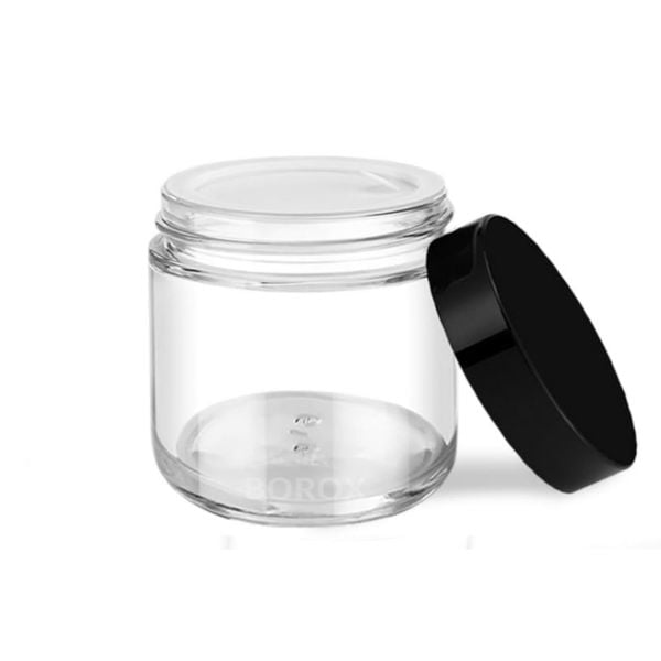 Borox Cam Şişe 100ml - Krem Kavanoz 100cc Kapaklı Şişe - 50 Adet Toptan