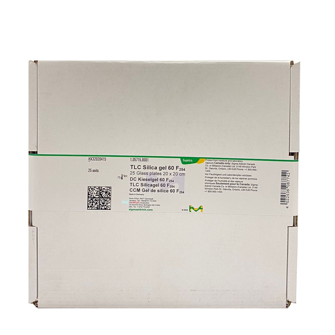 Merck 105715.0001 Silika Jel 25 units - Silica Gel 60 F254 25 Tlc Plates 20 X 20 Cm