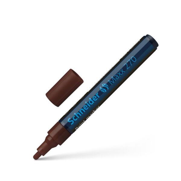Schneider Maxx 270 Asetat Kalemi Kahverengi - 1-3mm - Boya Markörü - Cam Kalemi 10 Adet Toptan