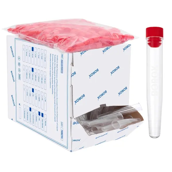 Plastik Test Tüpü Kapaklı 16x100mm - P.S Tüp 10ml Dibi Konik 250Adet