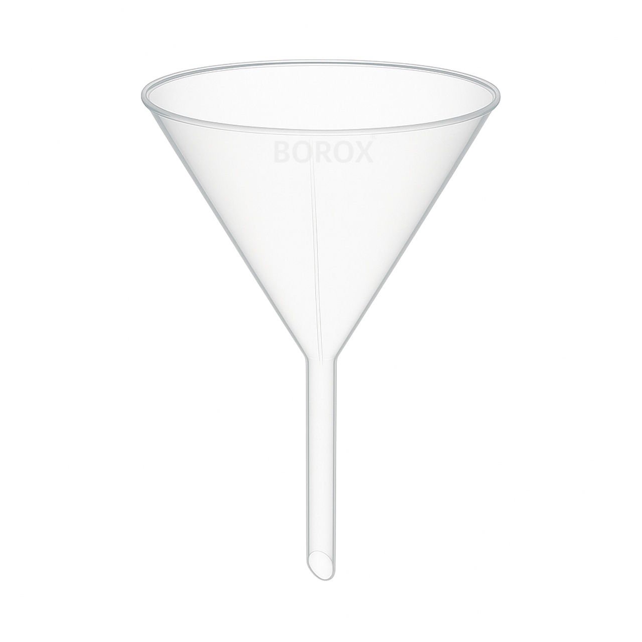 Borox Plastik Huni 150mm - Laboratuvar Hunisi - Uzun Saplı