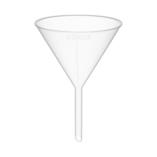 Borox Plastik Huni 150mm - Laboratuvar Hunisi - Uzun Saplı