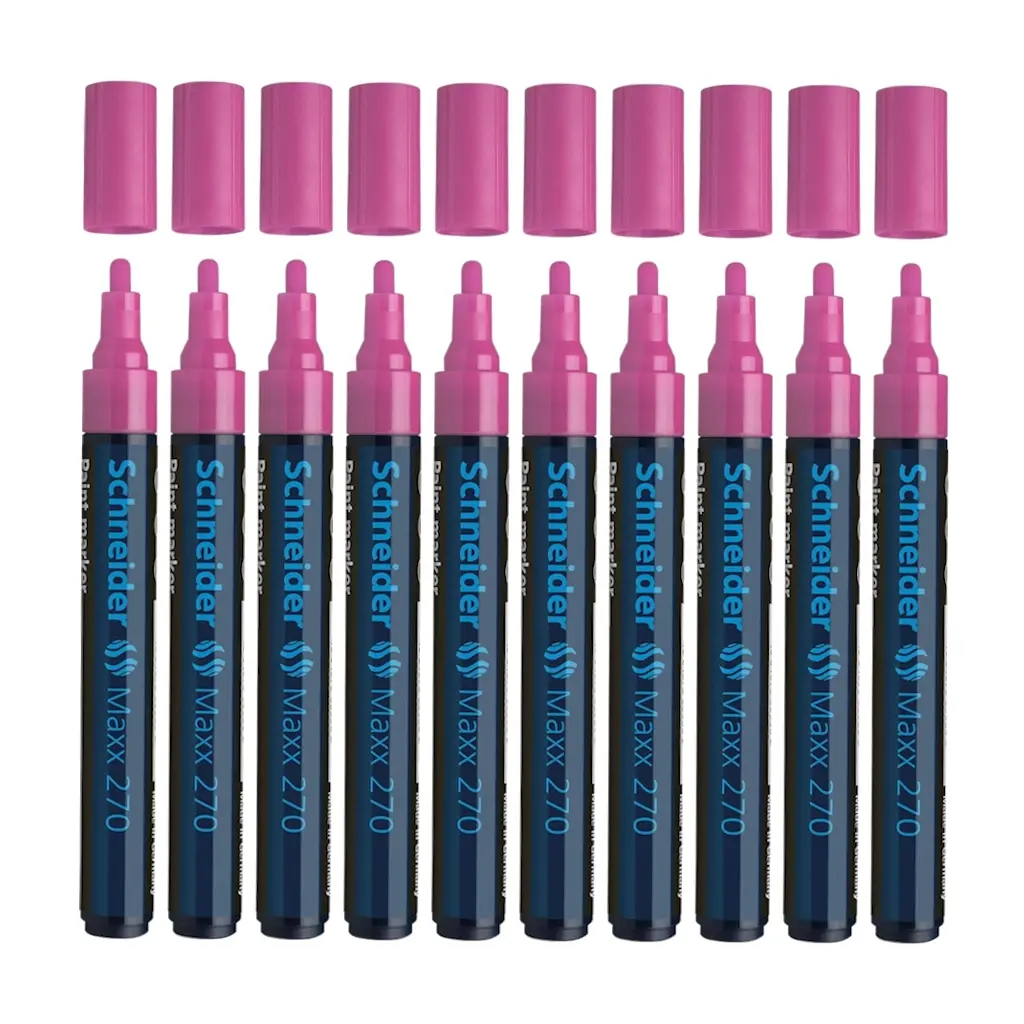 Schneider Maxx 270 Asetat Kalemi Pembe - 1-3mm - Boya Markörü - Cam Kalemi 10 Adet Toptan