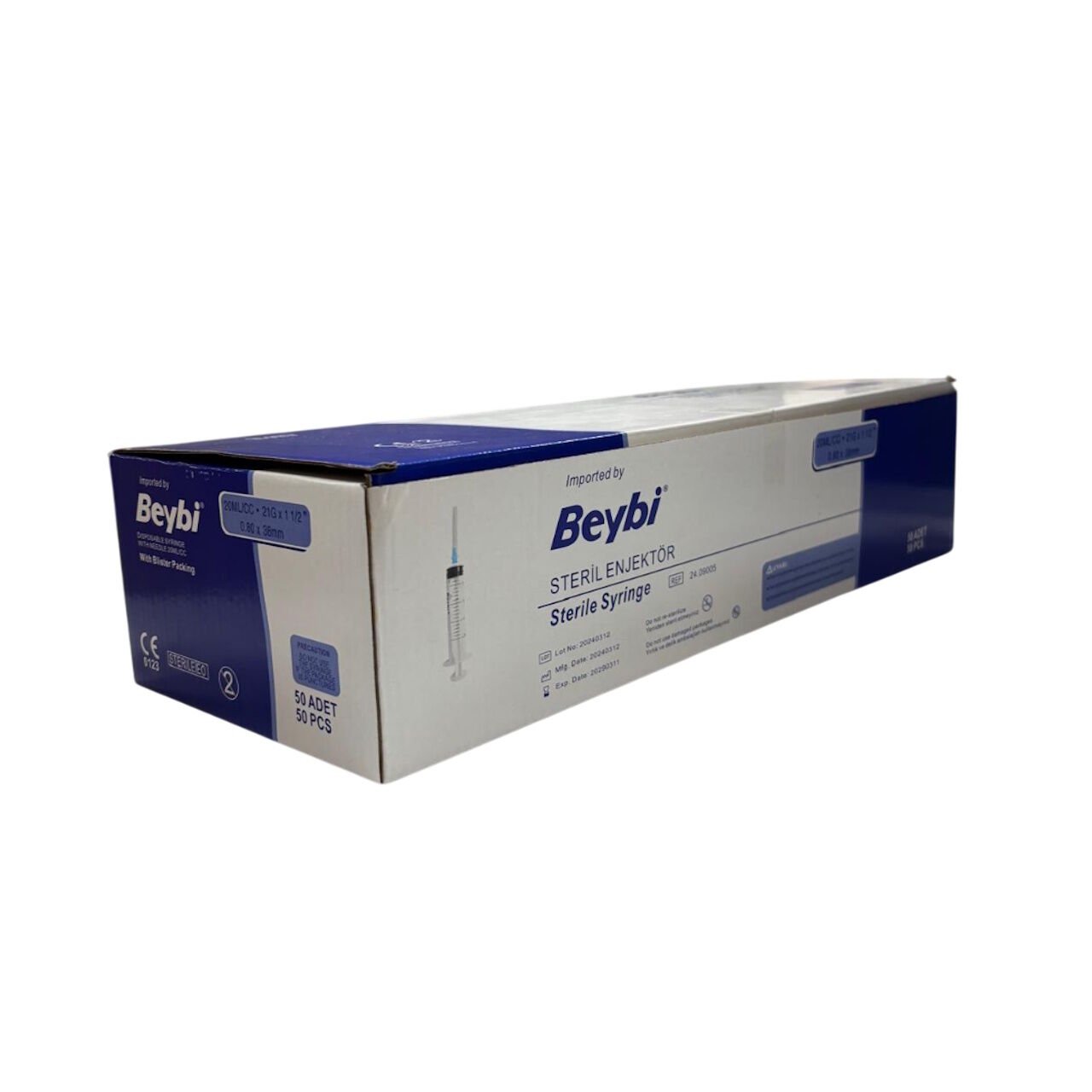 Enjektör Steril 20cc - Şırınga 20ml - 3Parça - 50Adet/paket