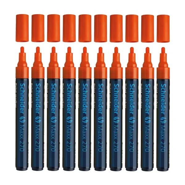 Schneider Maxx 270 Asetat Kalemi Turuncu - 1-3mm - Boya Markörü - Cam Kalemi 10 Adet Toptan