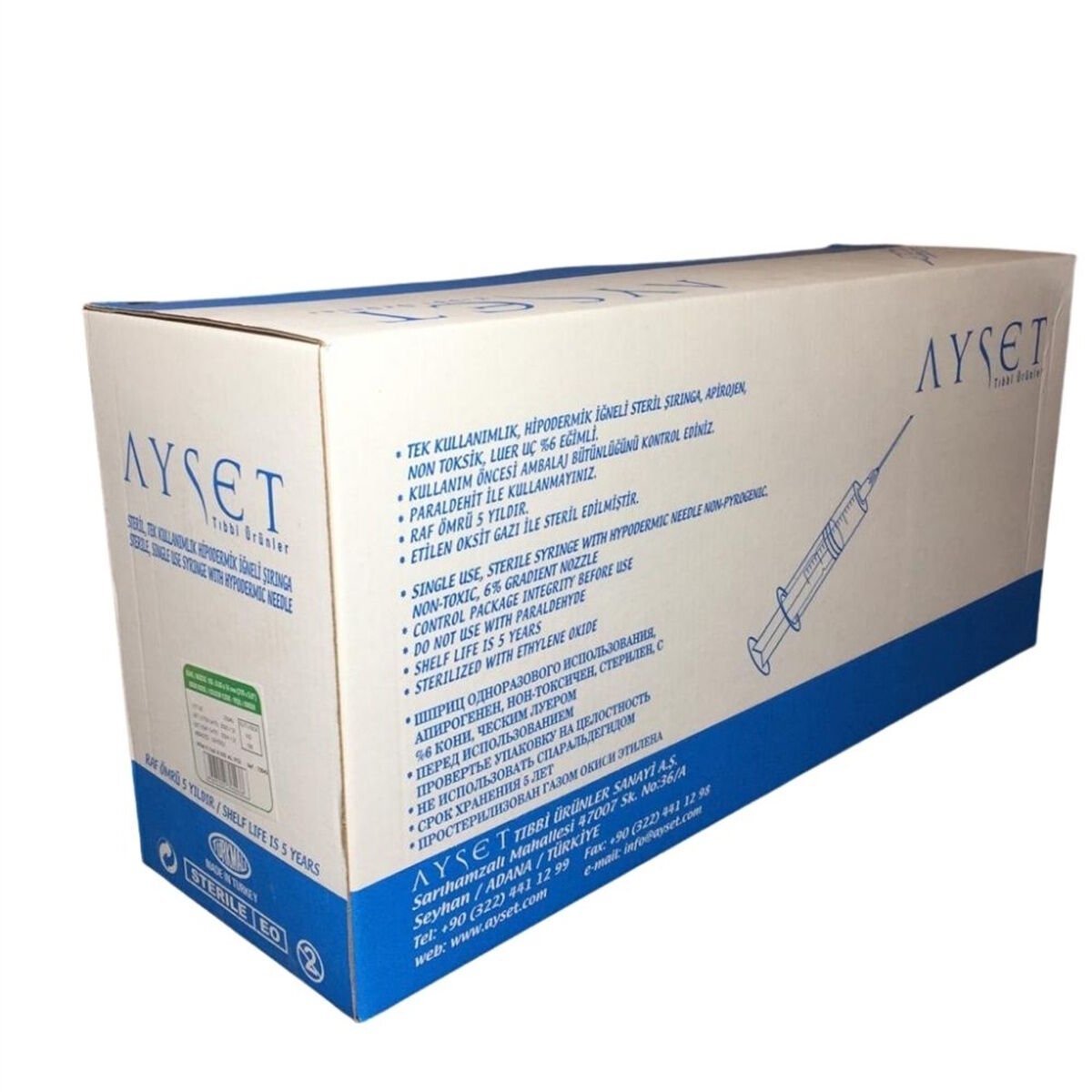 Enjektör Steril 50cc - Şırınga 50ml - 3 Parça - 60Adet/paket