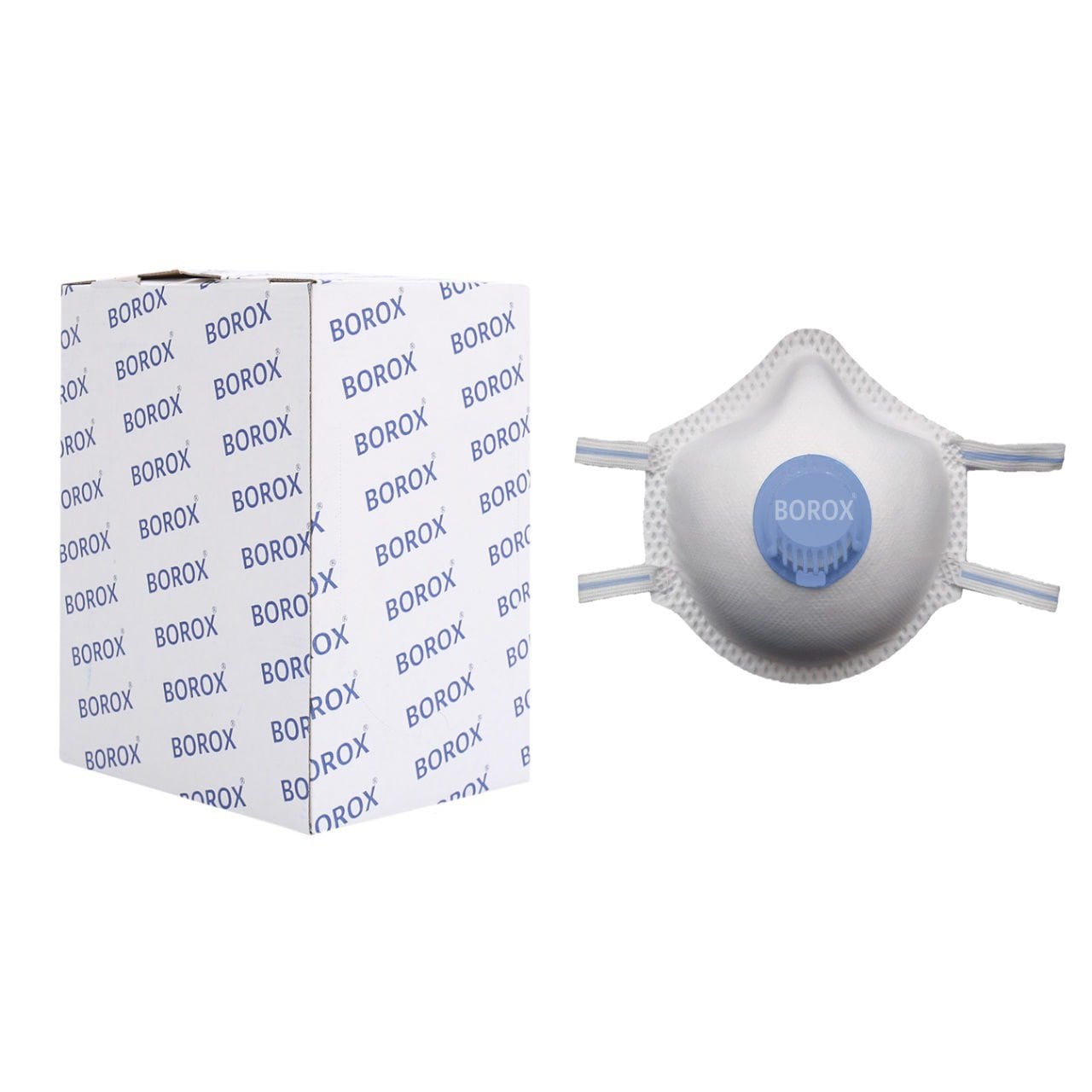 Borox FFP2 Toz Maskesi - Ventilli Konik Maske - Filtreli Koruyucu Maske - 50 Adet Toptan