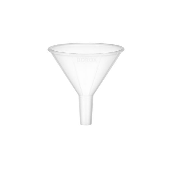 Borox Plastik Toz Huni 80mm - Laboratuvar Hunisi - Paralel Gövde