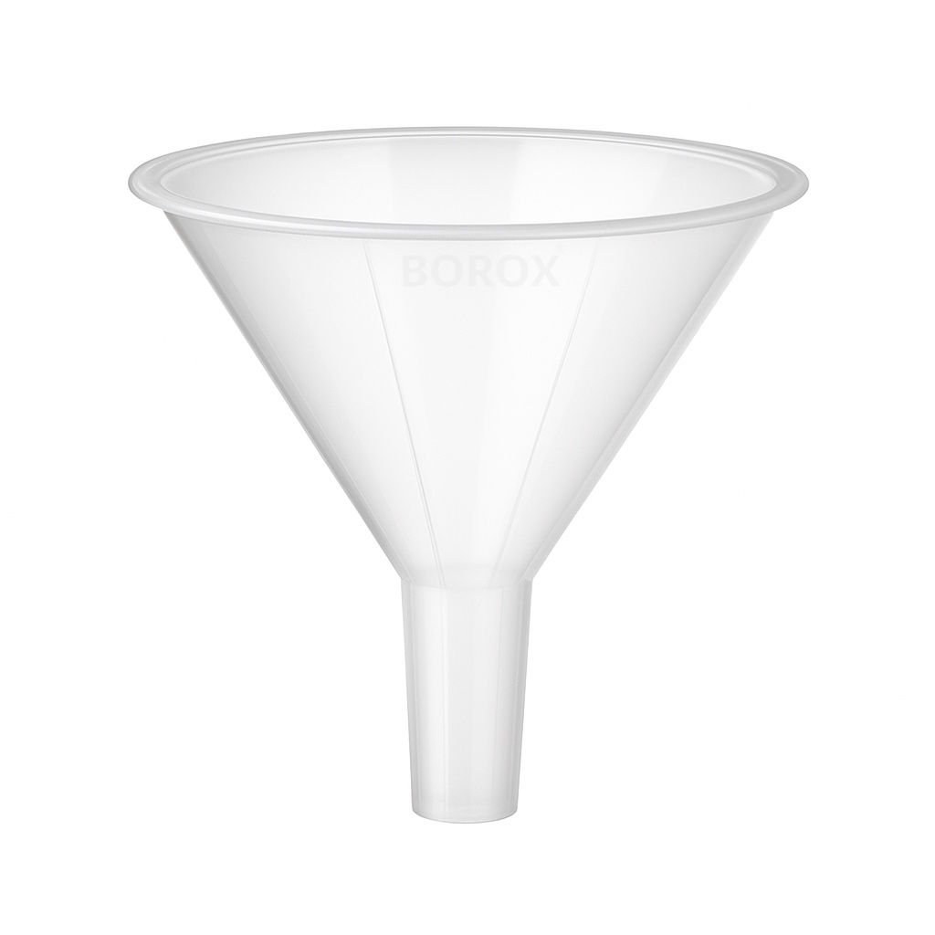Borox Plastik Toz Huni 150mm - Laboratuvar Hunisi - Paralel Gövde