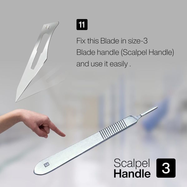 Paslanmaz Çelik Bisturi Ucu No:15 - Steril Bistüri Bıçağı - 100 Adet/Paket