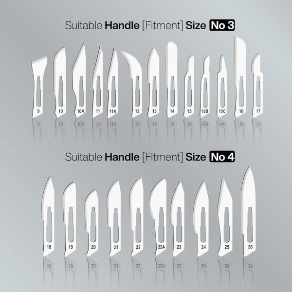 Paslanmaz Çelik Bisturi Ucu No:22 - Steril Bistüri Bıçağı - 100 Adet/Paket