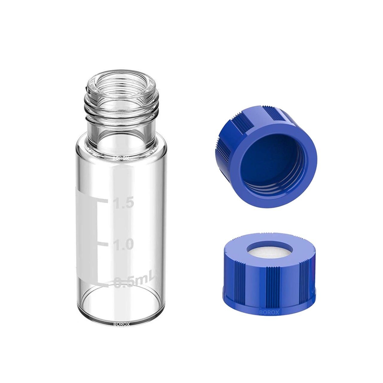 Borox Cam Vial Vida Yarıksız Kapaklı ND9 - Şeffaf 2ml - 100 Adet/Paket