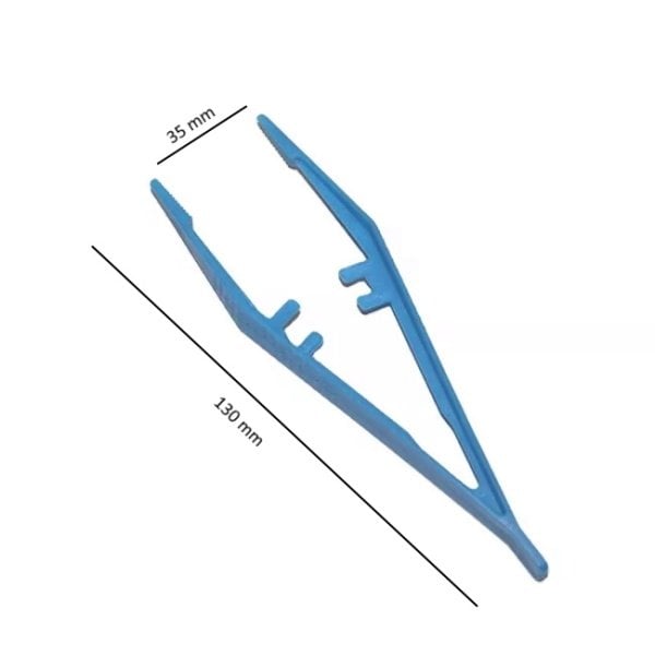 Borox Penset 13 cm Plastik Mavi - Küt Uçlu Dişli Düz Cımbız - 100 Adet Toptan