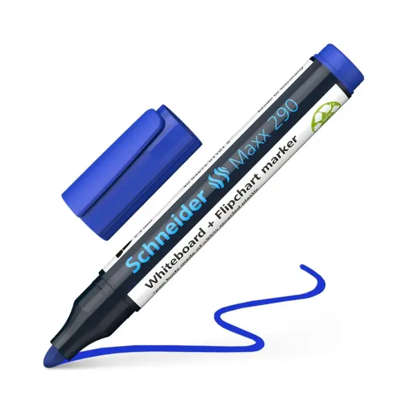 Schneider Maxx 290 Tahta Kalemi Mavi - 2-3mm -  Beyaz Tahta ve Flipchart Kalemi - 10 Adet