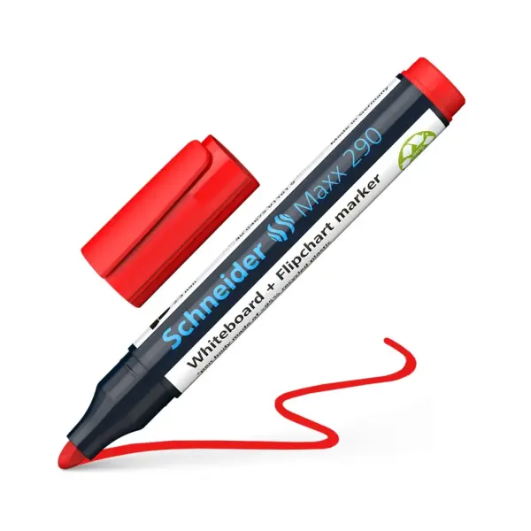 Schneider Maxx 290 Tahta Kalemi Kırmızı - 2-3mm -  Beyaz Tahta ve Flipchart Kalemi - 10 Adet
